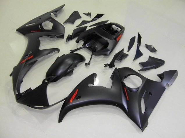 Carenado Moto Yamaha R6 2003-2005 - Negro Mate Rojo Calcomanías Carenado Moto Yamaha R6 2003-2005 - Negro Mate Rojo Calcomanías