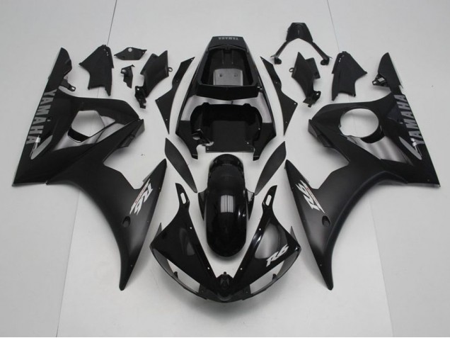 Carenado Moto Yamaha R6 2003-2005 - Negro con Plata Calcomanías Carenado Moto Yamaha R6 2003-2005 - Negro con Plata Calcomanías
