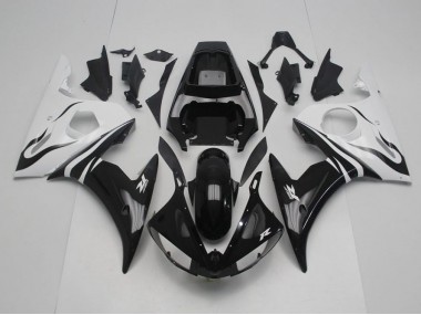 Carenado Moto Yamaha R6 2003-2005 - Negro y blanco
