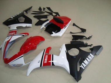 Carenado Moto Yamaha R6 2003-2005 - Rojo Blanco Negro Mate