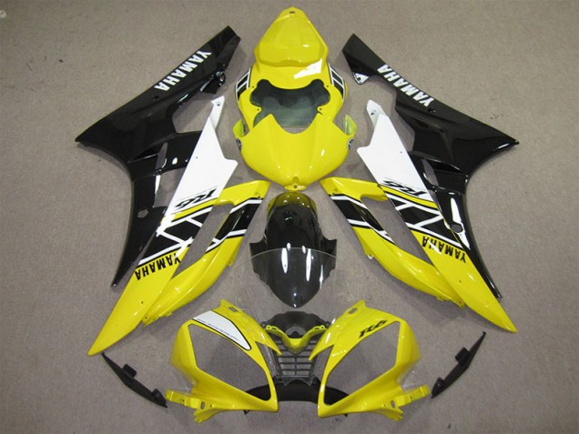 Carenado Moto Yamaha R6 2006-2007 - Amarillo Negro Calcomanía Carenado Moto Yamaha R6 2006-2007 - Amarillo Negro Calcomanía