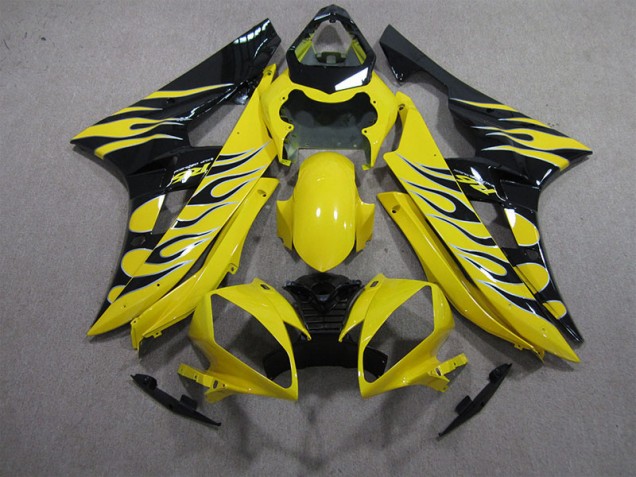 Carenado Moto Yamaha R6 2006-2007 - Amarillo Negro Llama Carenado Moto Yamaha R6 2006-2007 - Amarillo Negro Llama