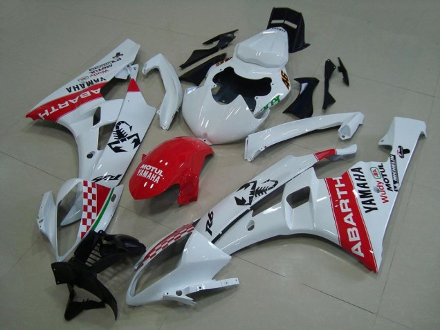 Carenado Moto Yamaha R6 2006-2007 - Blanco Rojo Abarth Carenado Moto Yamaha R6 2006-2007 - Blanco Rojo Abarth