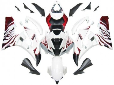 Carenado Moto Yamaha R6 2006-2007 - Blanco Rojo Llama