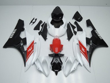 Carenado Moto Yamaha R6 2006-2007 - Blanco Rojo & Negro Mate
