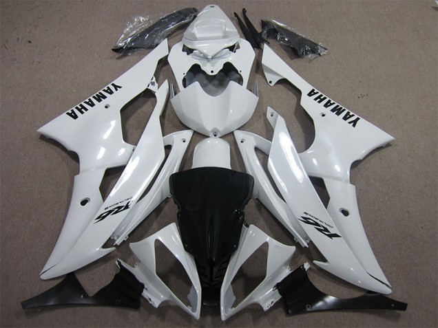 Carenado Moto Yamaha R6 2008-2016 - Blanco Negro Calcomanía Carenado Moto Yamaha R6 2008-2016 - Blanco Negro Calcomanía