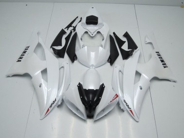 Carenado Moto Yamaha R6 2008-2016 - Blanco Perla & Rojo Pegatinas