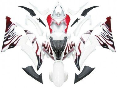 Carenado Moto Yamaha R6 2008-2016 - Blanco Rojo Llama R6