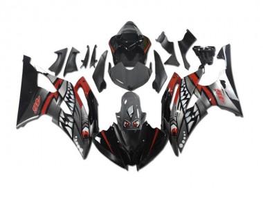 Carenado Moto Yamaha R6 2008-2016 - Gris Rojo Tiburón