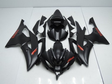 Carenado Moto Yamaha R6 2008-2016 - Negro Mate Rojo Calcomanías