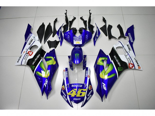 Carenado Moto Yamaha R6 2017-2023 - Monster Azul Movistar 46 Carenado Moto Yamaha R6 2017-2023 - Monster Azul Movistar 46