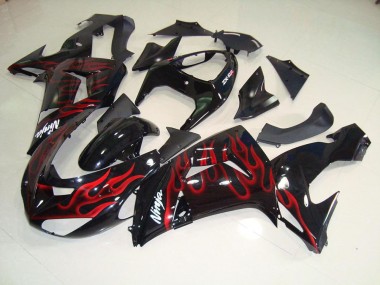Carenado & Plástico Moto Kawasaki ZX10R 2006-2007 - Negro Rojo Llama