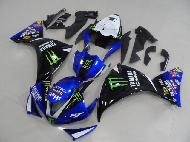 Carenado & Plástico Moto Yamaha R1 2009-2011 - Azul Negro Monster Carenado & Plástico Moto Yamaha R1 2009-2011 - Azul Negro Monster