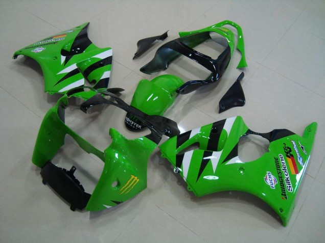 Carrocería Motocicletas Kawasaki ZX6R 2000-2002 - Verde Negro Carrocería Motocicletas Kawasaki ZX6R 2000-2002 - Verde Negro