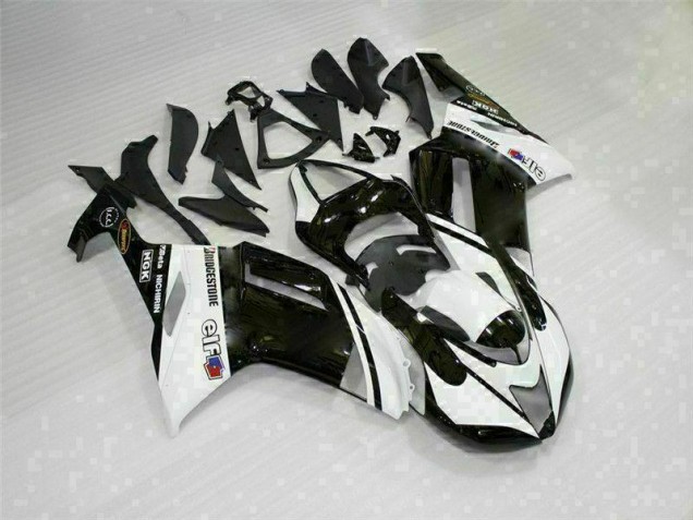 Carrocería Motocicletas Kawasaki ZX6R 2007-2008 - Negro Blanco Carrocería Motocicletas Kawasaki ZX6R 2007-2008 - Negro Blanco