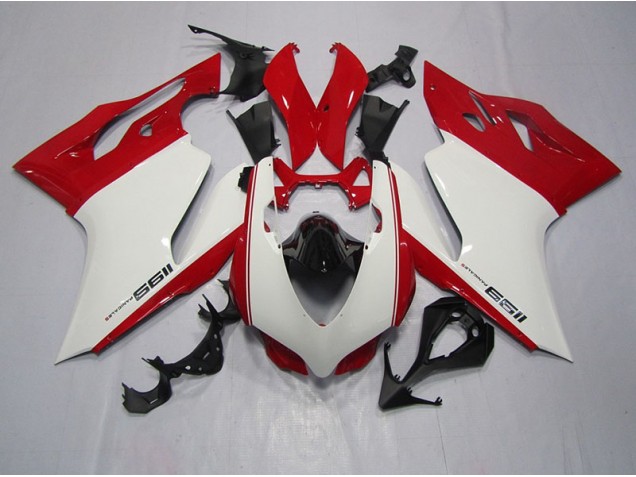 Inyección Kit Carenado Moto Ducati 1199 2011-2014 - Blanco Rojo Inyección Kit Carenado Moto Ducati 1199 2011-2014 - Blanco Rojo