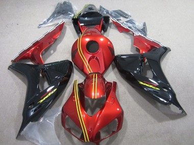 Inyección Kit Carenado Moto Honda CBR 1000 RR 2006-2007 - Negro Rojo Amarillo