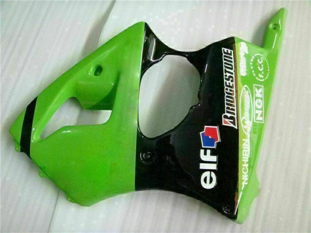 Inyección Kit Carenado Moto Kawasaki ZX6R 2000-2002 - Verde Negro Inyección Kit Carenado Moto Kawasaki ZX6R 2000-2002 - Verde Negro
