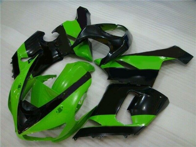 Inyección Kit Carenado Moto Kawasaki ZX6R 2005-2006 - Verde Negro Inyección Kit Carenado Moto Kawasaki ZX6R 2005-2006 - Verde Negro