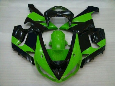 Inyección Kit Carenado Moto Kawasaki ZX6R 2005-2006 - Verde Negro