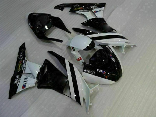 Inyección Kit Carenado Moto Kawasaki ZX6R 2009-2012 - Negro Blanco 3M Touch4