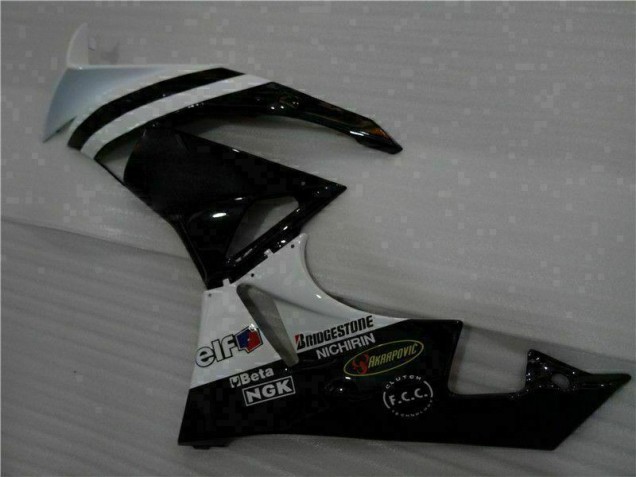 Inyección Kit Carenado Moto Kawasaki ZX6R 2009-2012 - Negro Blanco 3M Touch4