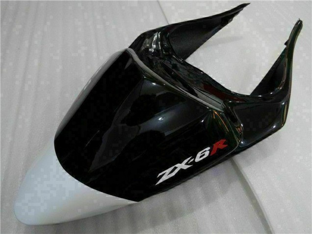 Inyección Kit Carenado Moto Kawasaki ZX6R 2009-2012 - Negro Blanco 3M Touch4
