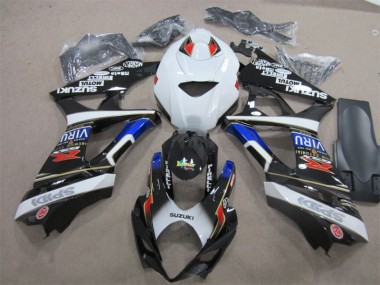 Inyección Kit Carenado Moto Suzuki GSXR 1000 K7 2007-2008 - Negro Blanco Azul