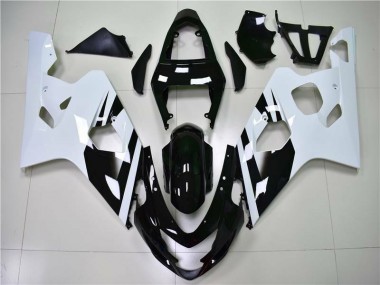Inyección Kit Carenado Moto Suzuki GSXR 600 / 750 K4 2004-2005 - Blanco Negro