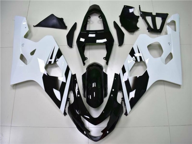 Inyección Kit Carenado Moto Suzuki GSXR 600 / 750 K4 2004-2005 - Blanco Negro Inyección Kit Carenado Moto Suzuki GSXR 600 / 750 K4 2004-2005 - Blanco Negro