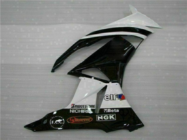 Inyección Kits Carenado Moto Kawasaki ZX6R 2009-2012 - Negro Blanco 3M Touch4 Inyección Kits Carenado Moto Kawasaki ZX6R 2009-2012 - Negro Blanco 3M Touch4