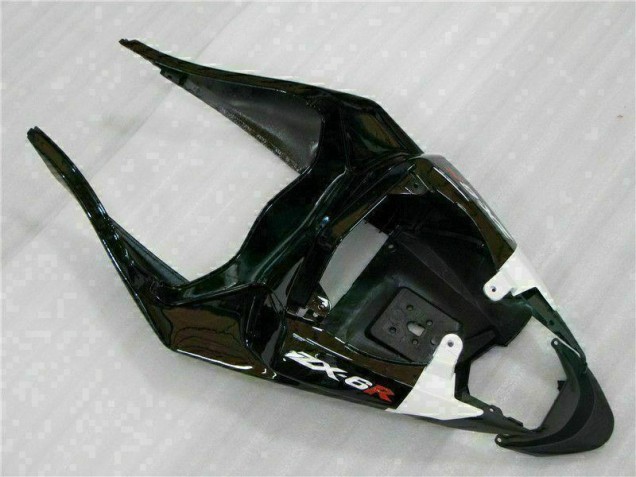 Inyección Kits Carenado Moto Kawasaki ZX6R 2009-2012 - Negro Blanco 3M Touch4 Inyección Kits Carenado Moto Kawasaki ZX6R 2009-2012 - Negro Blanco 3M Touch4