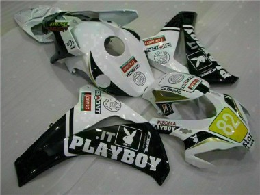 Kit ABS Carenado Motocicleta Honda CBR 1000 RR 2008-2011 - Blanco Negro Playboy