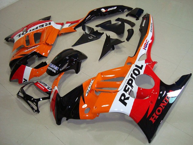 Kit ABS Carenado Motocicleta Honda CBR 600 F3 1995-1998 - Negro Naranja Repsol Kit ABS Carenado Motocicleta Honda CBR 600 F3 1995-1998 - Negro Naranja Repsol
