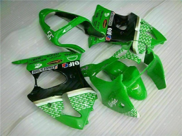 Kit ABS Carenado Motocicleta Kawasaki ZX6R 2000-2002 - Verde Negro Kit ABS Carenado Motocicleta Kawasaki ZX6R 2000-2002 - Verde Negro