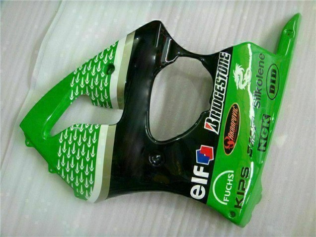 Kit ABS Carenado Motocicleta Kawasaki ZX6R 2000-2002 - Verde Negro Kit ABS Carenado Motocicleta Kawasaki ZX6R 2000-2002 - Verde Negro