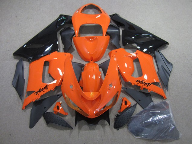 Kit ABS Carenado Motocicleta Kawasaki ZX6R 2005-2006 - Naranja Negro Ninja Kit ABS Carenado Motocicleta Kawasaki ZX6R 2005-2006 - Naranja Negro Ninja