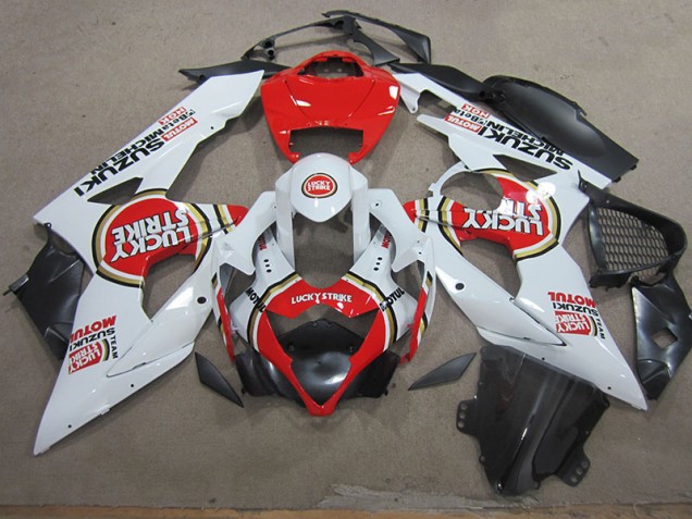 Kit ABS Carenado Motocicleta Suzuki GSXR 1000 K5 2005-2006 - Blanco Lucky Strike Rojo Motul Kit ABS Carenado Motocicleta Suzuki GSXR 1000 K5 2005-2006 - Blanco Lucky Strike Rojo Motul