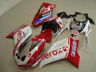 Kit Carenado ABS Completo Ducati 848 1098 1198 2007-2014 - Blanco Rojo Xerox
