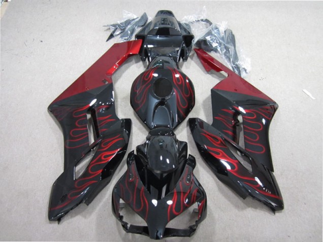 Kit Carenado ABS Completo Honda CBR 1000 RR 2004-2005 - Negro Rojo Llama Kit Carenado ABS Completo Honda CBR 1000 RR 2004-2005 - Negro Rojo Llama