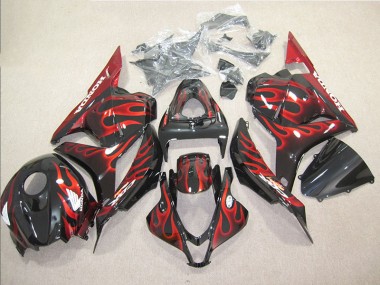 Kit Carenado Moto Honda CBR 600 RR 2009-2012 - Negro Rojo Llama