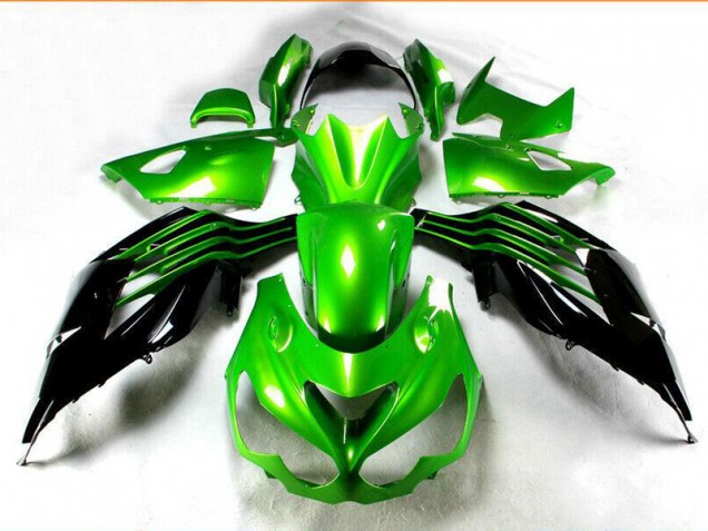 Kit Carenado Moto Kawasaki ZX14R ZZR 1400 2012-2021 - Negro Verde Kit Carenado Moto Kawasaki ZX14R ZZR 1400 2012-2021 - Negro Verde