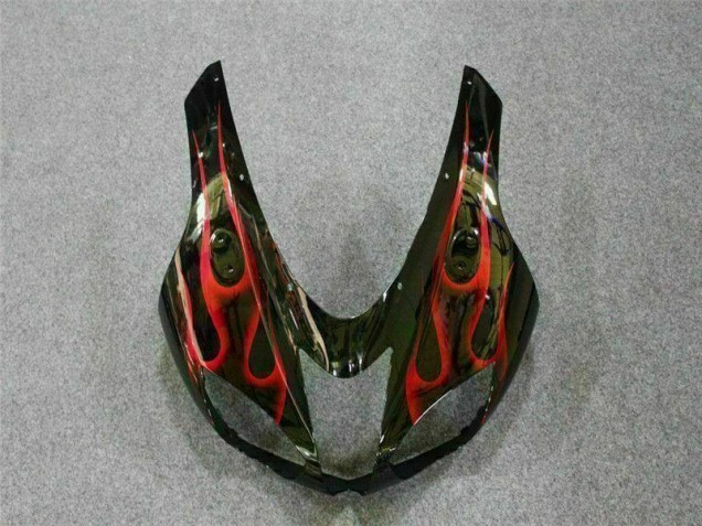 Kit Carenado Moto Kawasaki ZX6R 2007-2008 - Negro Rojo Llama Kit Carenado Moto Kawasaki ZX6R 2007-2008 - Negro Rojo Llama