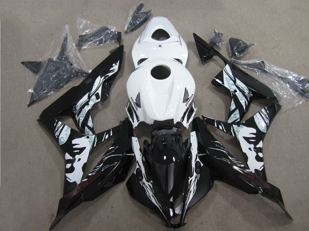 Kit Completo Carenado Moto Honda CBR 600 RR 2007-2008 - Negro Blanco Kit Completo Carenado Moto Honda CBR 600 RR 2007-2008 - Negro Blanco