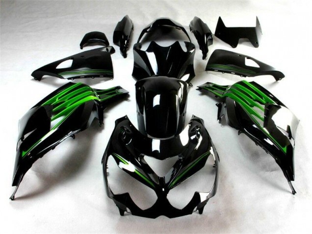 Kit Completo Carenado Moto Kawasaki ZX14R ZZR 1400 2012-2021 - Negro Verde Kit Completo Carenado Moto Kawasaki ZX14R ZZR 1400 2012-2021 - Negro Verde