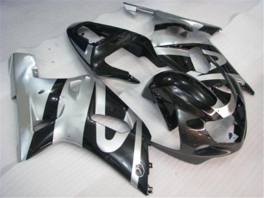 Kit Completo Carenado Moto Suzuki GSXR 600 / 750 K1 K2 K3 2001-2003 - Plata Negro