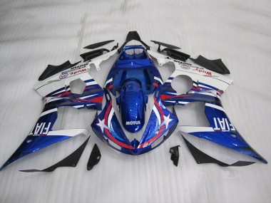 Kit Completo Carenado Moto Yamaha R6 2003-2005 - Azul Blanco Motul Fiat