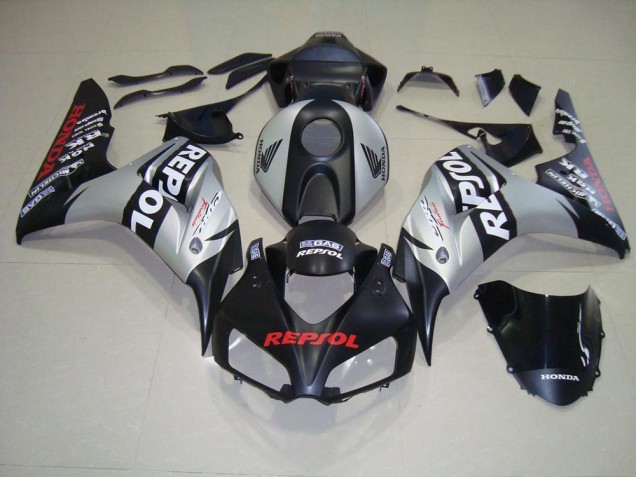 Kits Carenado Moto Honda CBR 1000 RR 2006-2007 - Negro Mate Plata Repsol Kits Carenado Moto Honda CBR 1000 RR 2006-2007 - Negro Mate Plata Repsol