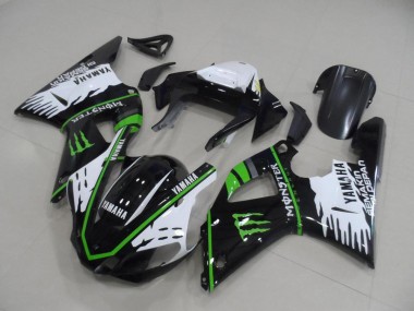 Kits Carenado Moto Yamaha R1 2000-2001 - Negro Blanco Verde Monster