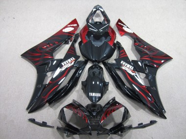 Kits Carenado Moto Yamaha R6 2006-2007 - Negro Rojo Llama